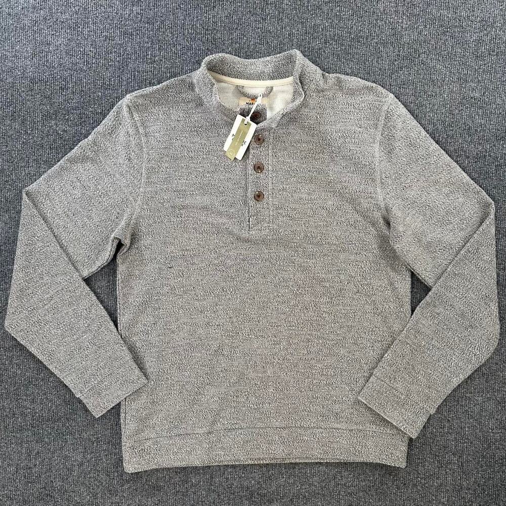 NEW Marine Layer Men’s Clayton Textured Pullover Henley Moc Neck Sweater M